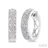 1/10 Ctw Round Cut Diamond Vintage Earrings in Sterling Silver