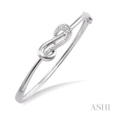 1/20 Ctw Round Cut Diamond Bangle in Sterling Silver