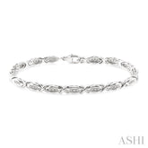1/6 Ctw 'X' Shape Round Cut Diamond Bracelet in Sterling Silver