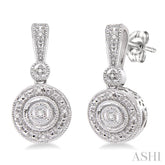 1/20 Ctw Round Cut Diamond Earrings in Sterling Silver