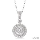1/20 Ctw Round Cut Diamond Pendant in Sterling Silver with Chain