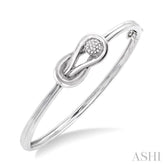 1/20 Ctw Round Cut Diamond Fashion Bangle in Sterling Silver