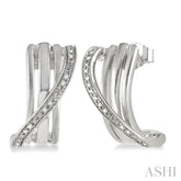 1/20 Ctw Round Cut Diamond Fashion Earrings in Sterling Silver