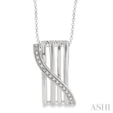 1/20 Ctw Round Cut Diamond Fashion Pendant in Sterling Silver with Chain