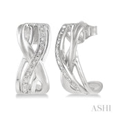 1/20 Ctw Round Cut Diamond Swirl Fashion Earrings in Sterling Silver