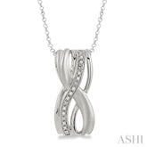 1/20 Ctw Round Cut Diamond Swirl Fashion Pendant in Sterling Silver with Chain