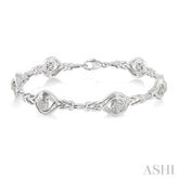 1/6 Ctw Round Cut Diamond Infinity Bracelet in Sterling Silver