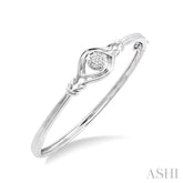 1/20 Ctw Round Cut Diamond Love Knot Bangle in Sterling Silver