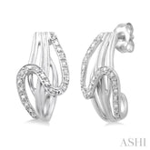 1/20 Ctw Round Cut Diamond Fashion Earrings in Sterling Silver
