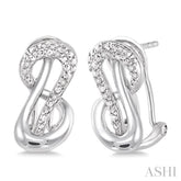 1/20 Ctw Round Cut Diamond Earrings in Sterling Silver