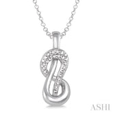 1/20 Ctw Round Cut Diamond Pendant in Sterling Silver with Chain