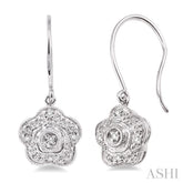 1/50 Ctw Round Cut Diamond Earrings in Sterling Silver