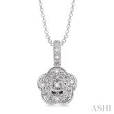 1/50 Ctw Round Cut Diamond Pendant in Sterling Silver with Chain