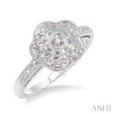 1/50 Ctw Round Cut Diamond Ring in Sterling Silver