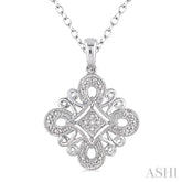1/20 Ctw Round Cut Diamond Fashion Pendant in Sterling Silver with Chain