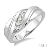 1/20 Ctw Round Cut Diamond Men's Ring in Sterling Silver