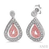 1/20 Ctw Round Cut Diamond Pear & Pear Earrings in Sterling Silver