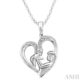 1/50 ctw Single Cut Diamond Heart Pendant in Sterling Silver with Chain