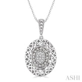 1/20 Ctw Round Cut Diamond Fashion Pendant in Sterling Silver with Chain