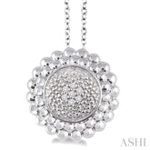 1/50 Ctw Round Cut Diamond Pendant in Sterling Silver with Chain