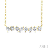 1 1/10 Ctw Scatter Multi Cut Diamond Fashion Necklace in 14K Yellow Gold