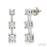 1 ctw Round Cut Diamond Earrings in 14K White Gold