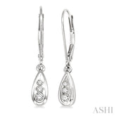 1/8 Ctw Pear Shape Round Cut Diamond Earrings in 14K White Gold