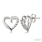 1/8 Ctw Round Cut Diamond Journey Earrings in 14K White Gold