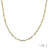 10 Ctw Illusion Round Cut Diamond Eternity Tennis Necklace in 14K Yellow Gold