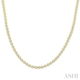 10 Ctw Illusion Round Cut Diamond Eternity Tennis Necklace in 14K Yellow Gold