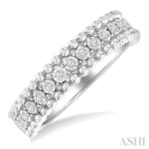 1/10 Ctw Round Cut Bead Bijoux Diamond Bold Bead Design Fashion Band in Sterling Silver