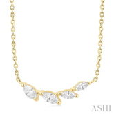 1/4 Ctw Graduated Marquise Cut Diamond Fashion Necklace in 14K Yellow Gold