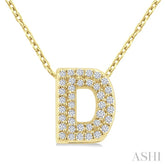 1/8 Ctw Bubble Accent Initial 'D' Round Cut Diamond Fashion Pendant With Chain in 10K Yellow Gold