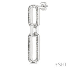 1/10 Ctw Bold Round Cut Diamond Paperclip Earrings in Sterling Silver