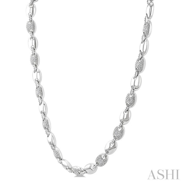 1/4 Ctw Mariner Link Round Cut Diamond Necklace in Sterling Silver
