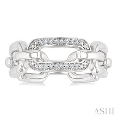 1/20 Ctw Bold Round Cut Diamond Paperclip Ring in Sterling Silver