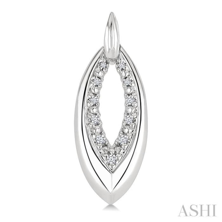 1/10 Ctw Marquise Shape Inner Link Round Cut Diamond Earrings in Sterling Silver