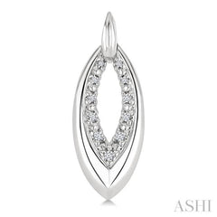 1/10 Ctw Marquise Shape Inner Link Round Cut Diamond Earrings in Sterling Silver