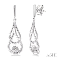1/50 Ctw Single Cut Diamond Fashion Earrings in Sterling Silver