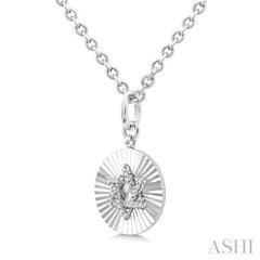 1/10 Ctw Round Fluted Medallion Round Cut Diamond Pirouette Star of David Pendant With Chain in Sterling Silver