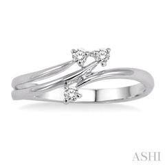 1/10 Ctw Round Cut Diamond Ring in 10K White Gold