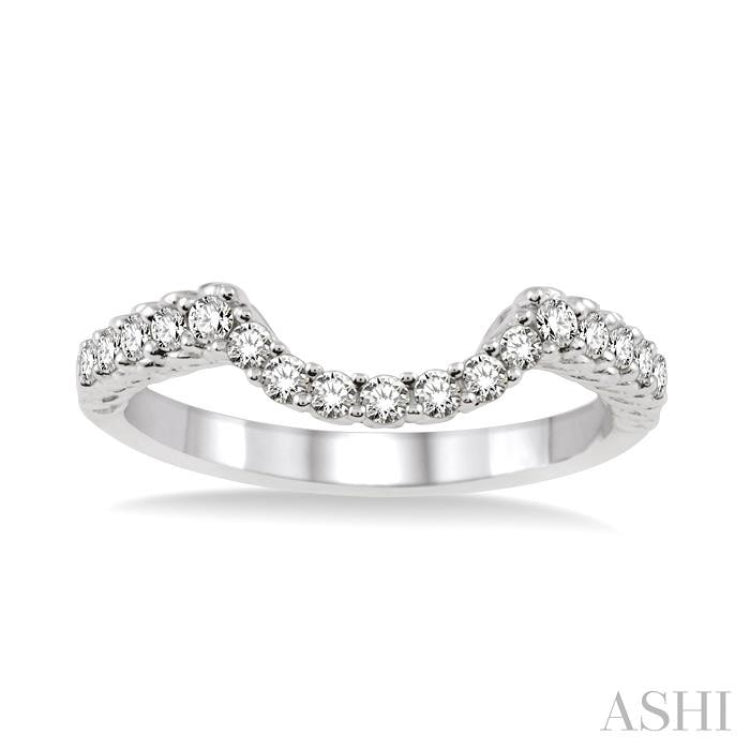 1/3 Ctw Round Cut Diamond Wedding Band in 14K White Gold