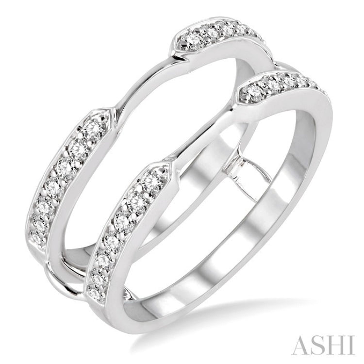 1/3 Ctw Round Cut Diamond Insert Ring in 14K White Gold