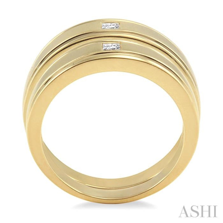 1/6 Ctw Princess Cut Diamond Duos Ring Set in 14K Yellow Gold