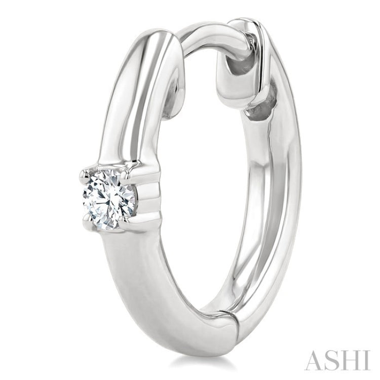 1/10 Ctw Petite Single Round Cut Diamond Fashion Huggies in 10K White Gold