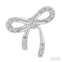1/10 Ctw Bow Single Cut Diamond Fashion Earrings in Sterling Silver