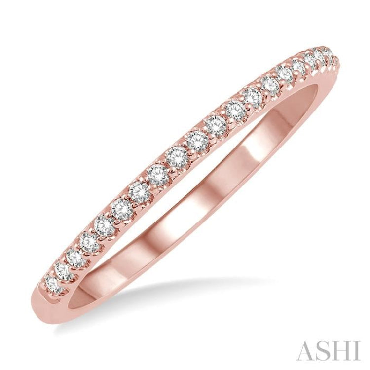 1/5 Ctw Round Cut Diamond Wedding Band in 14K Rose Gold