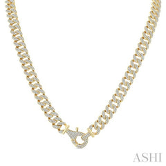 8 Ctw Round Cut Diamond Cuban Link Necklace in 14K Yellow Gold