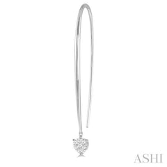 1/3 Ctw Heart Shape Lovebright Round Cut Diamond Earrings in 14K White Gold