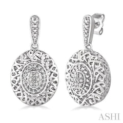1/20 Ctw Round Cut Diamond Fashion Earrings in Sterling Silver